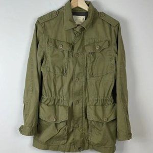 J. Crew Twill Chino Weathered / Broken-in Green Utility Jacket 100% Cotton